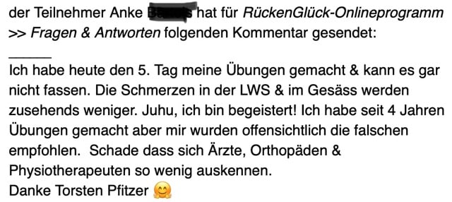 Feedback MyoFaszial-360 Therapie Myofaszial Therapie