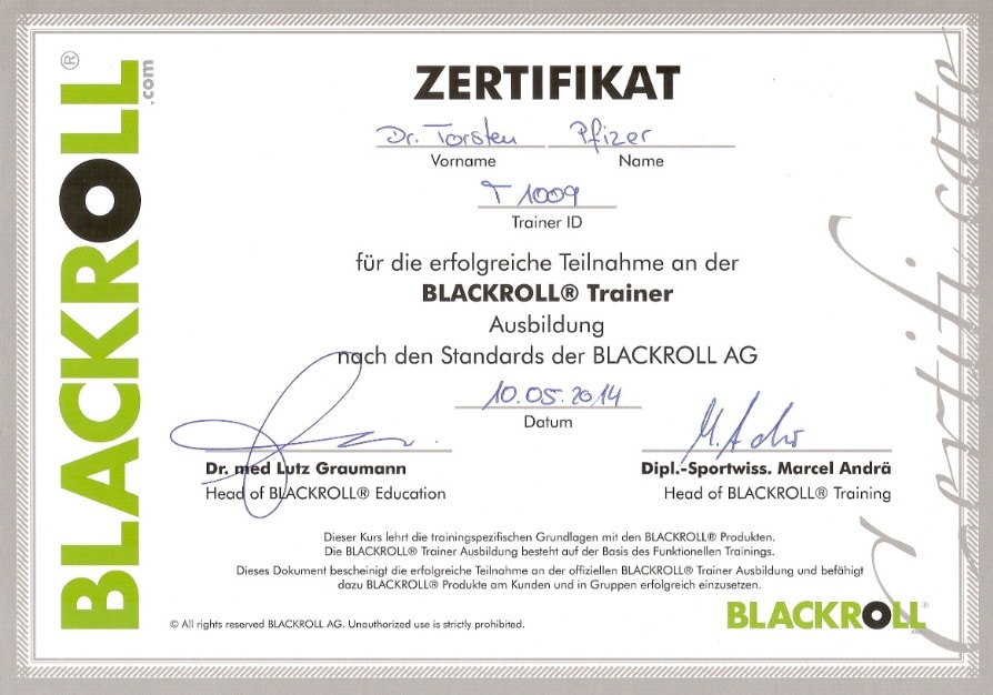 Zertifikat BLACKROLL Trainer Zertifikat BLACKROLL Trainer